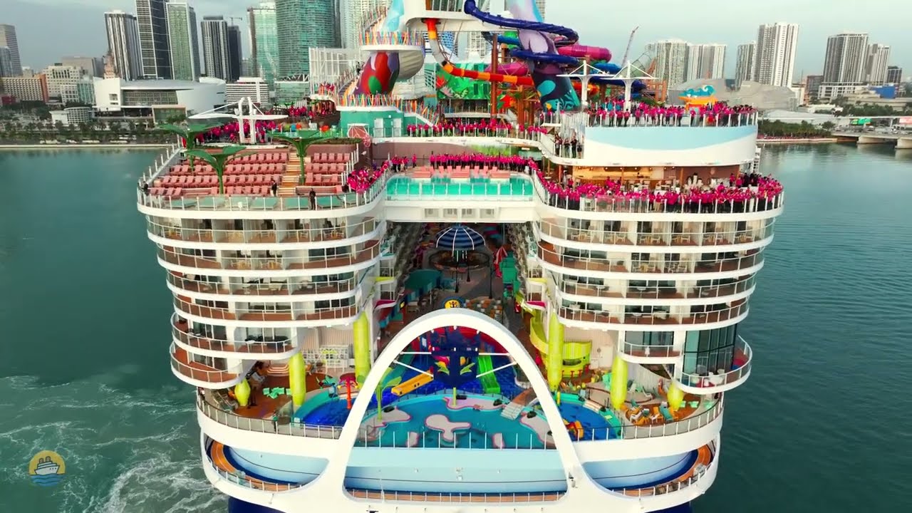 Titanik'den büyük gemi Titanik’i Geride Bıraktı! Dünyanın En Büyük Yolcu Gemisi Icon of the Seas Havadan Görüntülendi