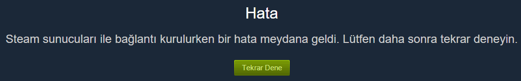 steam bağlantı hatası