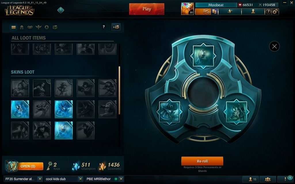 League of Legends Hextech Crafting